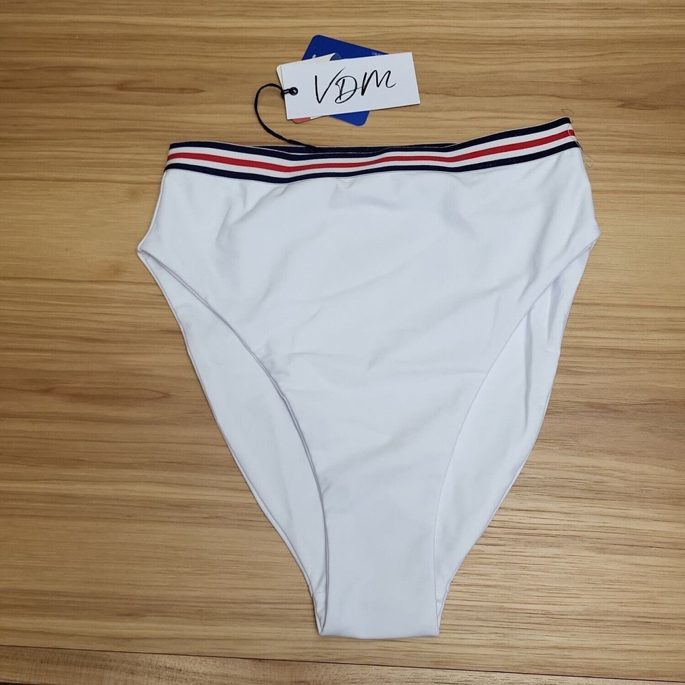 VDM The Label REVOLVE Womens White High Cut Swim Bikini Bottom Size M‎